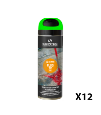 Lot de 12 Traceurs de chantier Fluo TP Vert 650ml SOPPEC