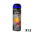 Lot de 12 Traceurs de chantier Fluo TP Bleu 650ml SOPPEC