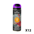 Lot de 12 Traceurs de chantier Fluo TP Violet 650ml SOPPEC