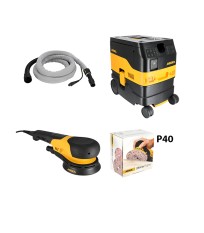 Pack ponceuse rotative Ø150mm DEROS RS 600 + aspirateur DEXOS 1217 M AFC + tuyau/gaine 4m MIRKA