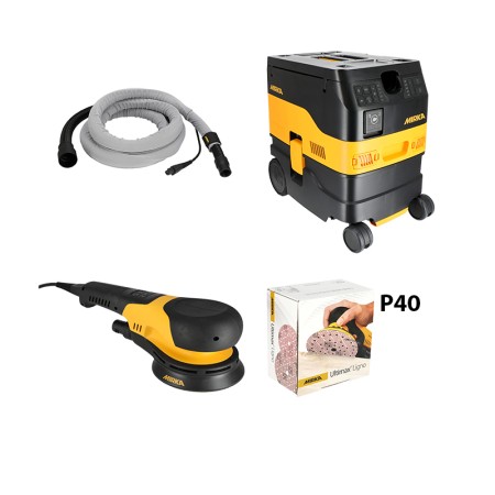 Pack ponceuse rotative Ø150mm DEROS RS 600 + aspirateur DEXOS 1217 M AFC + tuyau/gaine 4m MIRKA