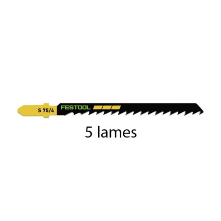 Lot de 5 lames de scie sauteuse bois S 75/4/5 FESTOOL