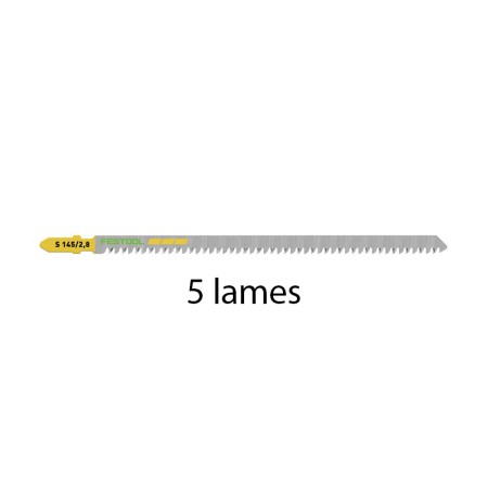 Lot de 5 lames de scie sauteuse bois coupe droite S 145/2,8/5 FESTOOL