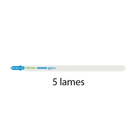 Lot de 5 lames de scie sauteuse HS 155/1,2 BI/5 FESTOOL