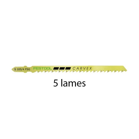 Lot de 5 lames de scie S 105/4 FSG/5 spéciale bois FESTOOL
