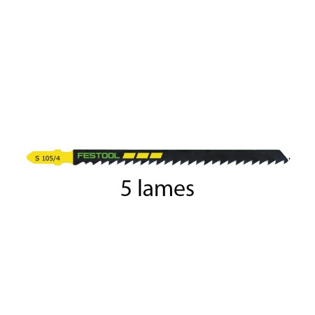 Lot de 5 lames de scie sauteuse bois S 105/4/5 FESTOOL
