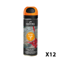 Lot de 12 Traceurs de chantier Fluo TP Orange 650ml SOPPEC