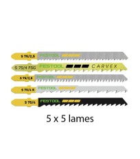 Jeu de 25 lames de scie sauteuse bois STS-Sort FESTOOL