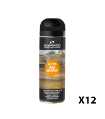 Lot de 12 Traceurs de chantier non fluorescent Pro Marker Noir 650ml SOPPEC