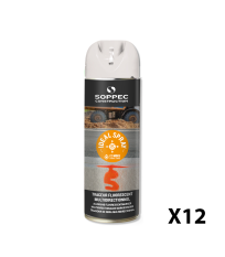 Lot de 12 Traceurs de chantier fluorescent 360° IDEAL SPRAY Blanc SOPPEC