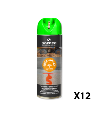 Lot de 12 Traceurs de chantier fluorescent 360° IDEAL SPRAY Vert SOPPEC
