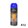 Lot de 12 Traceurs de chantier fluorescent 360° IDEAL SPRAY Bleu SOPPEC