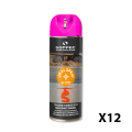 Lot de 12 Traceurs de chantier fluorescent 360° IDEAL SPRAY Cerise SOPPEC