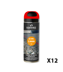 Lot de 12 Traceurs de chantier fluorescent S MARK Rouge SOPPEC
