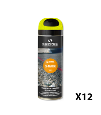 Lot de 12 Traceurs de chantier fluorescent S MARK Jaune SOPPEC