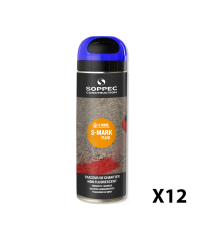 Lot de 12 Traceurs de chantier fluorescent S MARK Bleu SOPPEC