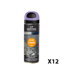 Lot de 12 Traceurs de chantier fluorescent S MARK Violet SOPPEC