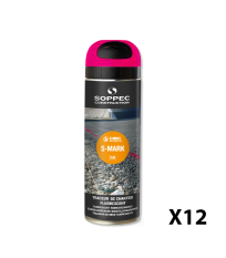 Lot de 12 Traceurs de chantier fluorescent S MARK Rose SOPPEC