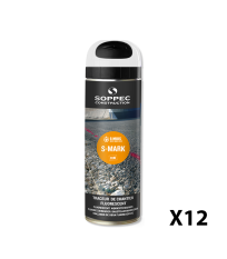 Lot de 12 Traceurs de chantier non fluorescent S MARK Blanc SOPPEC