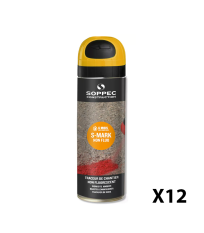 Lot de 12 Traceurs de chantier non fluorescent S MARK Jaune SOPPEC