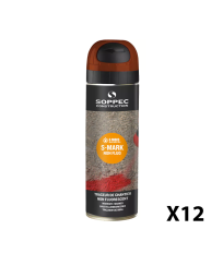 Lot de 12 Traceurs de chantier non fluorescent S MARK Marron SOPPEC