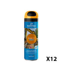 Lot de 12 Traceurs de chantier à l'eau très fluorescent FLUO TP HYDRO Orange SOPPEC