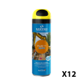 Lot de 12 Traceurs de chantier à l'eau très fluorescent FLUO TP HYDRO Jaune SOPPEC