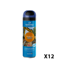 Lot de 12 Traceurs de chantier à l'eau très fluorescent FLUO TP HYDRO Bleu SOPPEC