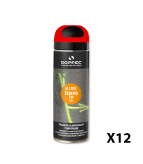 Lot de 12 Traceurs de chantier fluorescent TEMPO TP Rouge SOPPEC