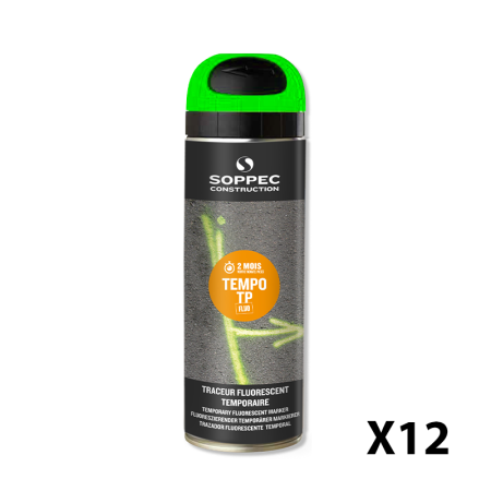 Lot de 12 Traceurs de chantier fluorescent TEMPO TP Vert SOPPEC