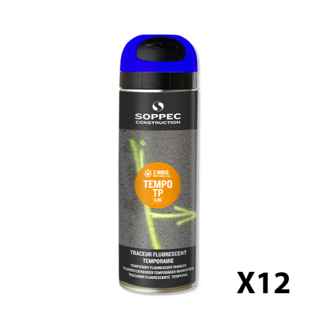 Lot de 12 Traceurs de chantier fluorescent TEMPO TP Bleu SOPPEC