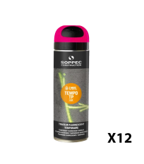 Lot de 12 Traceurs de chantier fluorescent TEMPO TP Cerise SOPPEC