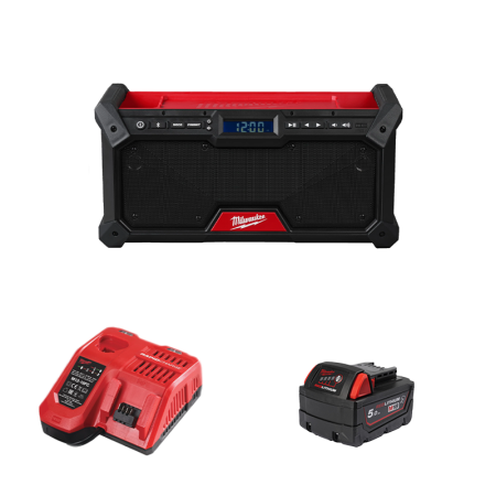 Radio de chantier 18V M18 RADDAB+G2-0 + 1 batterie 18V 5 Ah + chargeur M12-18 FC MILWAUKEE