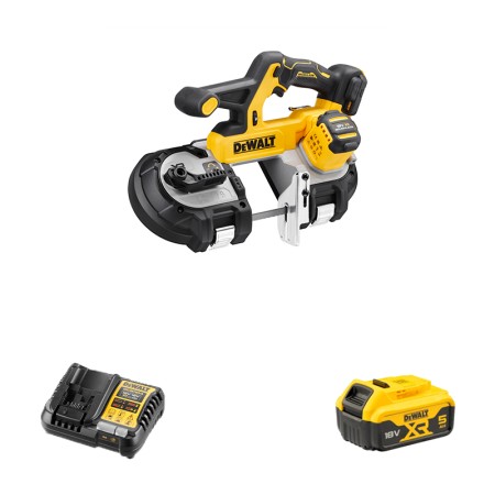 Scie à ruban 18V DCS378N-XJ + 1 batterie 18V 5 Ah + 1 chargeur DCB1104-QW DEWALT