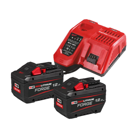 Pack 2 batteries 18V 12 Ah M18 HB12 + chargeur rapide M12-18 FC MILWAUKEE