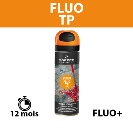 Traceur de chantier Fluo TP Orange 650ml SOPPEC