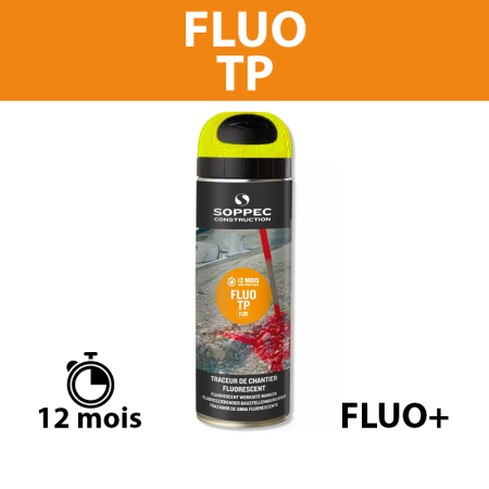 Traceur de chantier Fluo TP Jaune 650ml SOPPEC