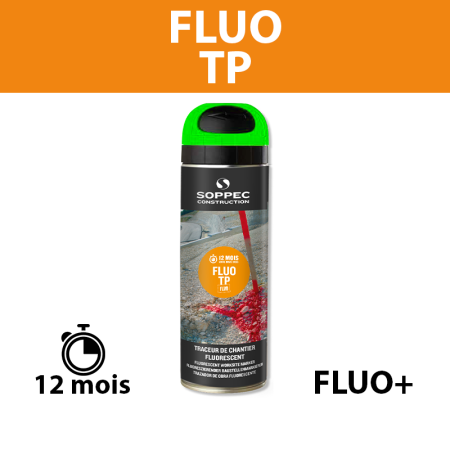 Traceur de chantier Fluo TP Vert 650ml SOPPEC
