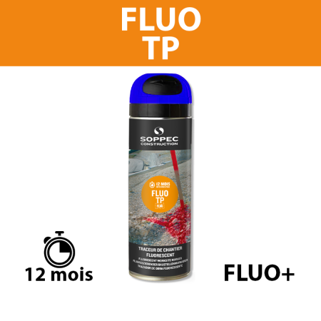 Traceur de chantier Fluo TP Bleu 650ml SOPPEC