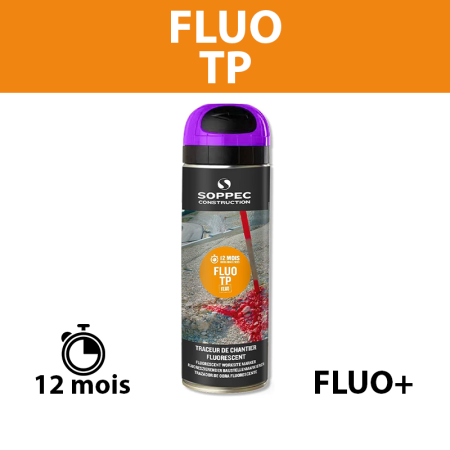 Traceur de chantier Fluo TP Violet 650ml SOPPEC