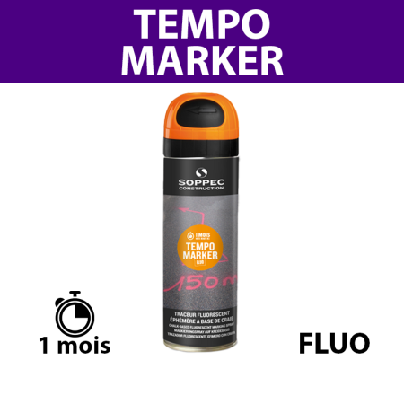 Traceur de chantier fluorescent TEMPO MARKER Orange SOPPEC