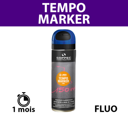 Traceur de chantier fluorescent TEMPO MARKER Bleu SOPPEC