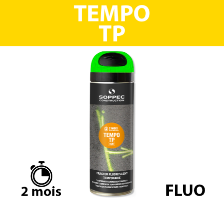 Traceur de chantier fluorescent TEMPO TP Vert SOPPEC