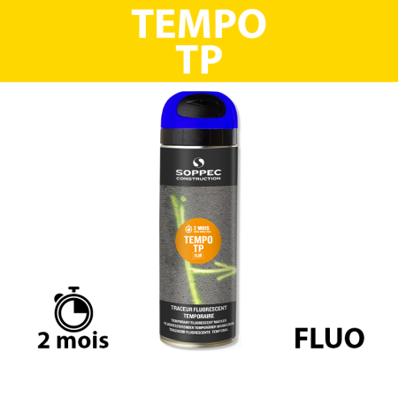 Traceur de chantier fluorescent TEMPO TP Bleu SOPPEC