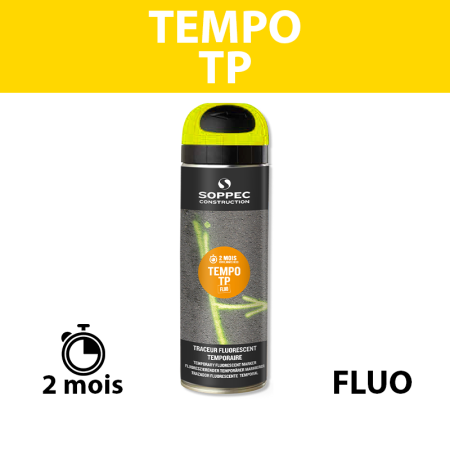 Traceur de chantier fluorescent TEMPO TP Jaune SOPPEC