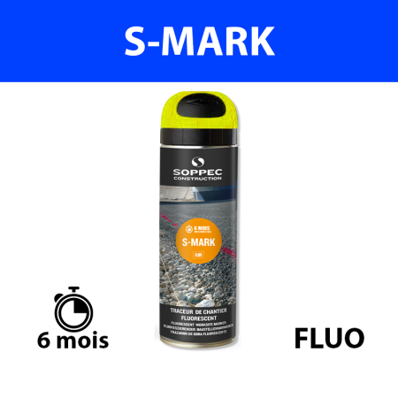 Traceur de chantier fluorescent S MARK Jaune SOPPEC