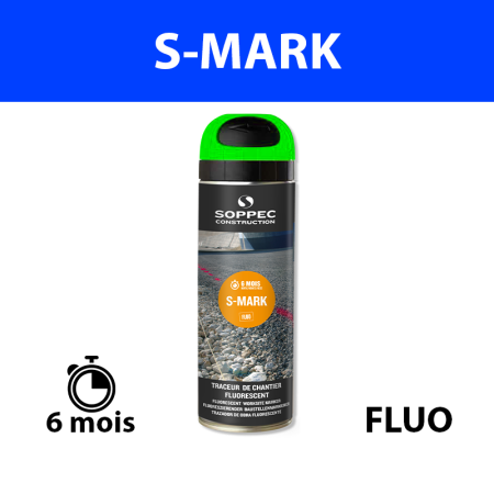 Traceur de chantier fluorescent S MARK Vert SOPPEC