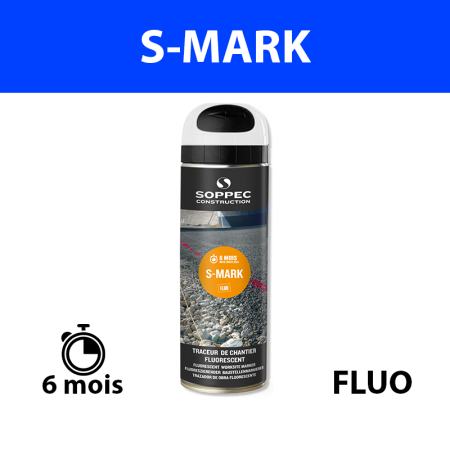 Traceur de chantier fluorescent S MARK Blanc SOPPEC