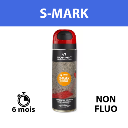 Traceur de chantier non fluorescent S MARK Rouge SOPPEC