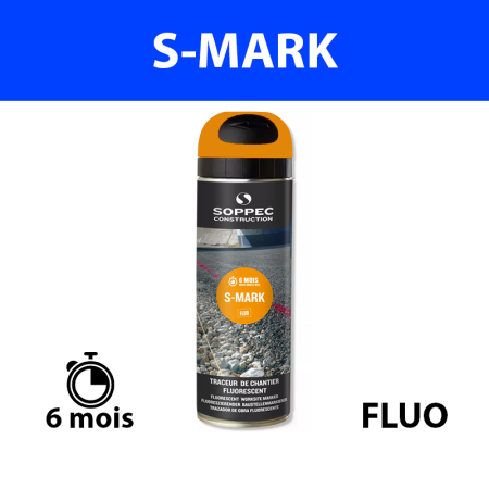 Traceur de chantier fluorescent S MARK Orange SOPPEC